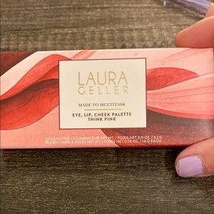 2 Laura Geller items Think Pink Eye, Lip, Cheek Palette and lip sugar scrub